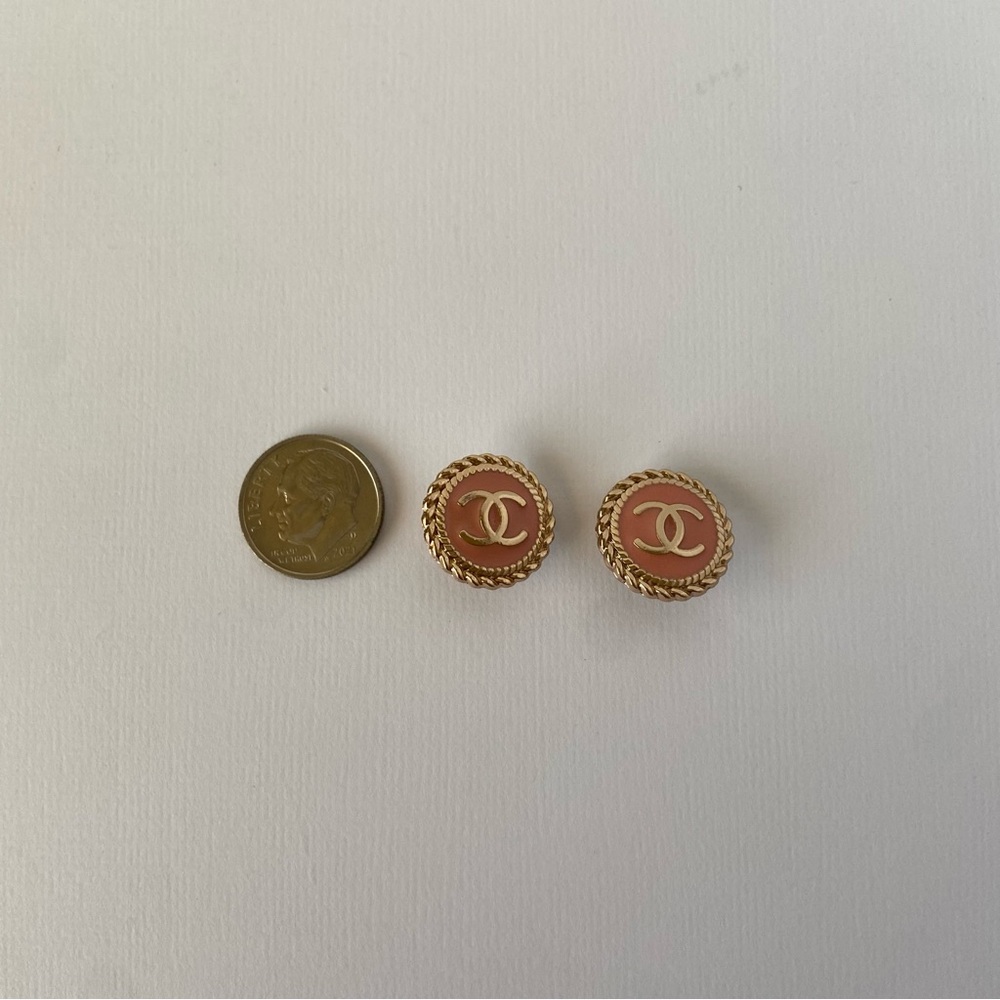 Authentic Pink and Gold Chanel Buttons - Picture 6 of 6